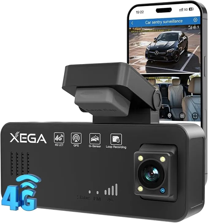 Cámara XEGA 2K 4G OBD para Coche con Control Remoto en Tiempo Real