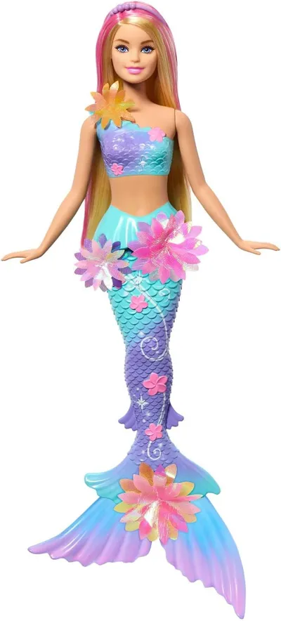 Barbie Muñecas de sirena con la característica de flores florecientes mágicas