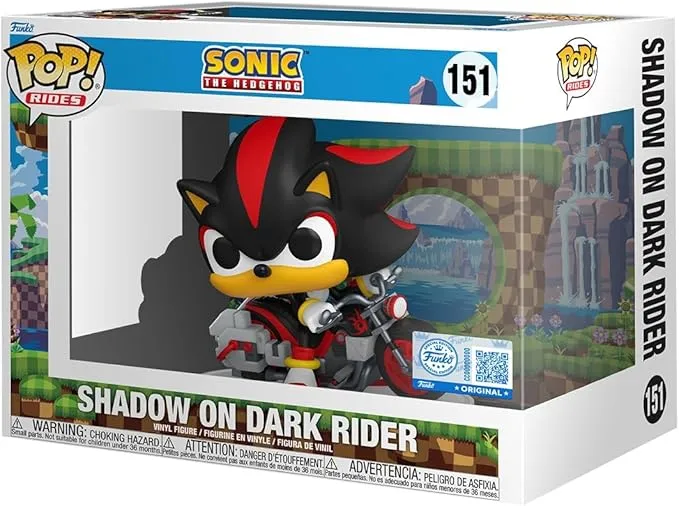 Funko Pop! Rides: Sonic The Hedgehog - Shadow on Motorcycle - Exclusivo de Amazon