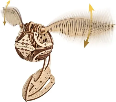 UGEARS Snitch Dorado Harry Potter - Puzzle 3D de Madera para Adolescentes y Adultos - Kit de Modelo 3D