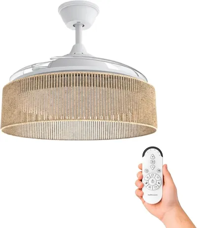 Ventilador de Techo con Luz y Lámpara Brizy Bright Rattan Sand