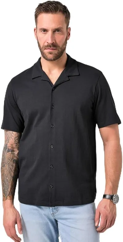 Camiseta de manga corta JP1880 con cuello Cuba