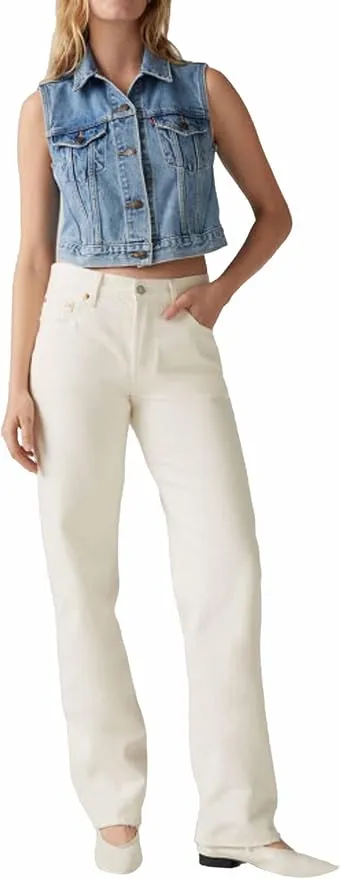 Levi's 501 '90s Ecru Booper No Damage Jeans de Tiro Medio y Fit Holgado