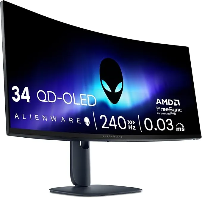 Monitor Gaming Alienware 34" WQHD QD OLED Curvo 240Hz
