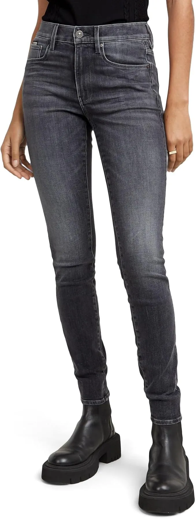 G-STAR Jeans 3301 Skinny para Mujer - Negro Faded Black Magnet
