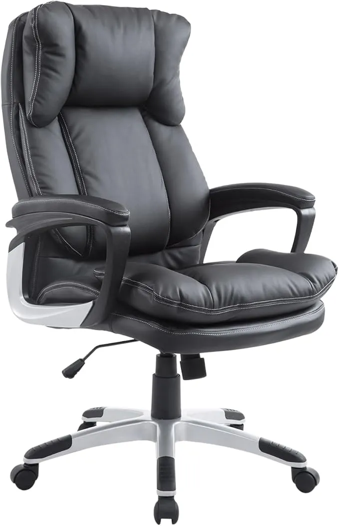 HOMCOM Silla de Oficina Ergonómica con Reposabrazos y Altura Ajustable