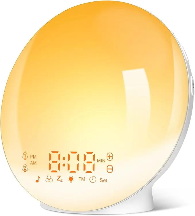 Despertador LED Simulación Amanecer con Luz y Sonidos Naturales