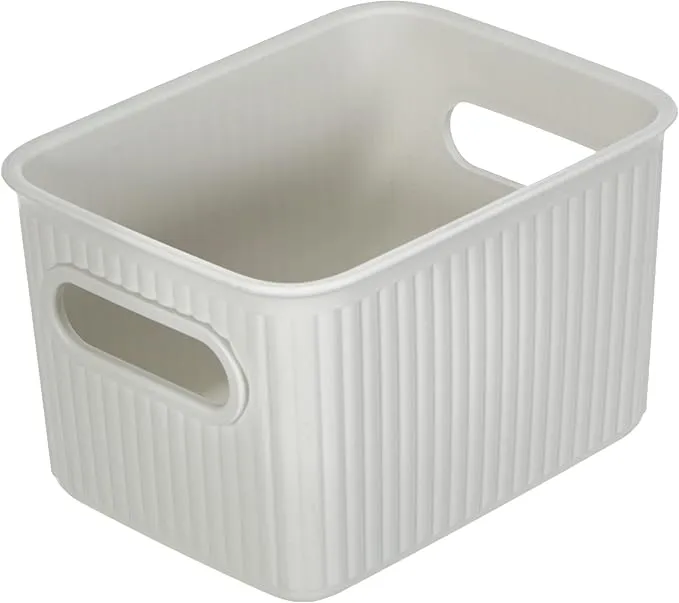 Tatay Cesta Almacenaje Plástico 1,5 L Baobab - Organizador Compacto Blanco