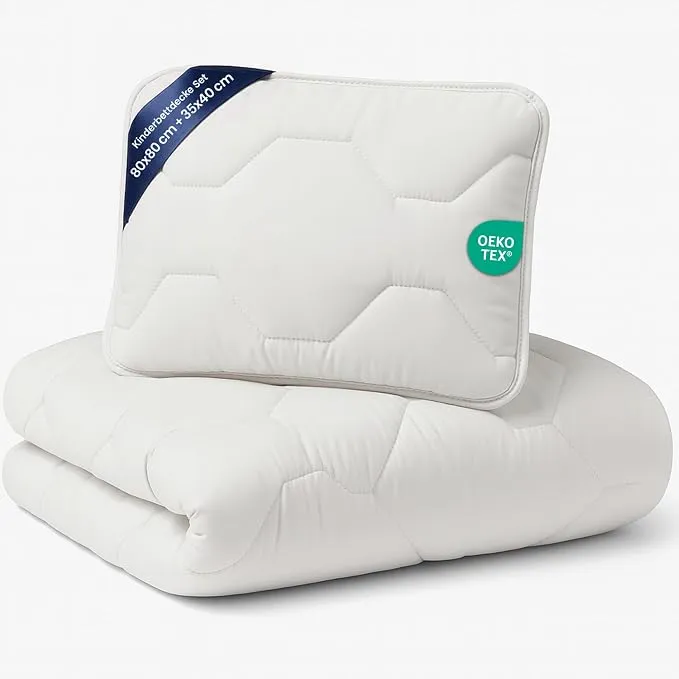 Juego de Edredón y Almohada Nórdico para Cuna de Microfibra Ligera