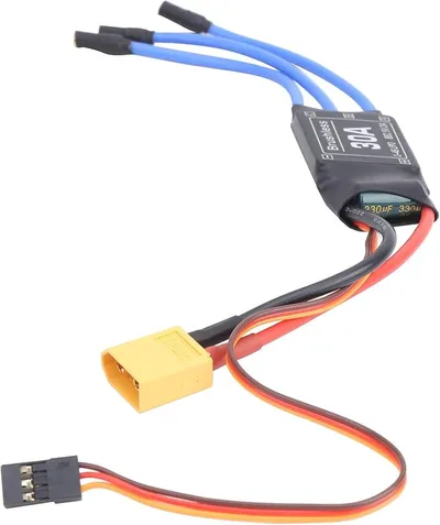 Controlador de Velocidad Electrónico ESC sin Escobillas, 30A con Conector XT60 para Drones RC, Helicóptero FPV, Regulador de Velocidad