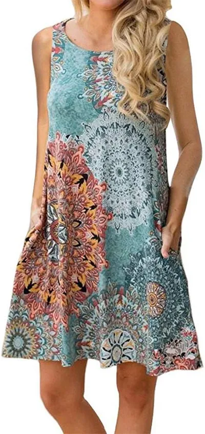 Vestido sin mangas floral para mujer