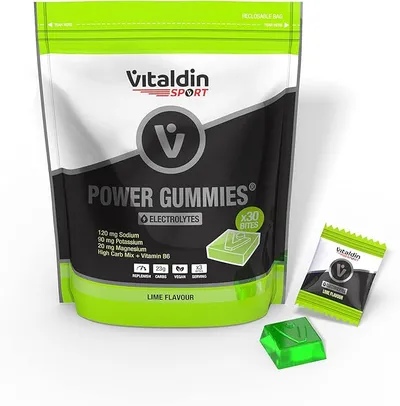 VITALDIN SPORT Power Gummies Electrolytes – Doypack de 30 Bites de gominola – Sabor lima