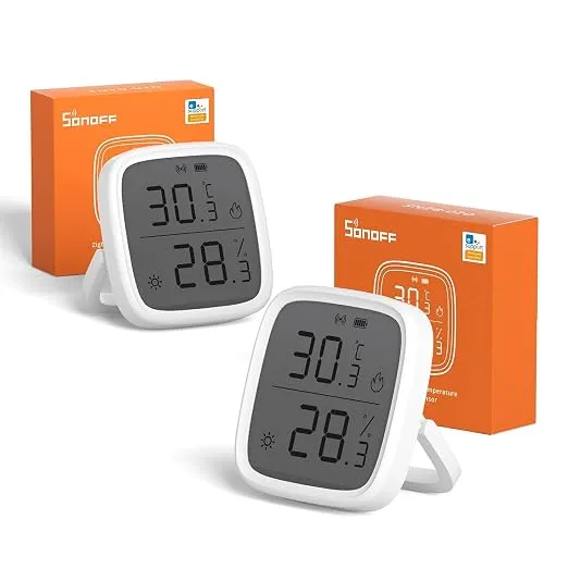Pack 2 Sensores Inteligentes Sonoff SNZB-02D Temperatura y Humedad