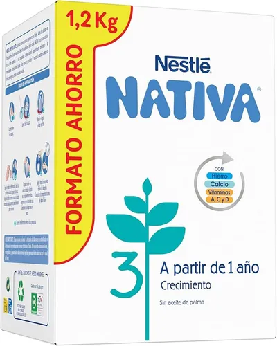 Nestlé Nativa 3 Leche de Crecimiento en Polvo para Bebés (1200g)