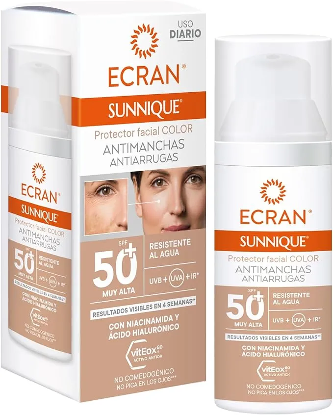 ECRAN SUNNIQUE Protector Facial SPF 50+ con Color