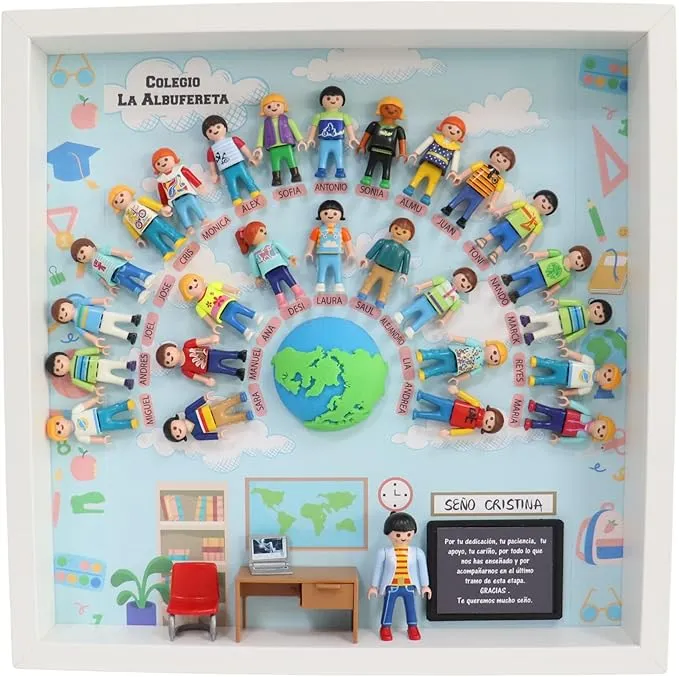 Cuadro Playmobil El Mejor profe del mundo personalizado