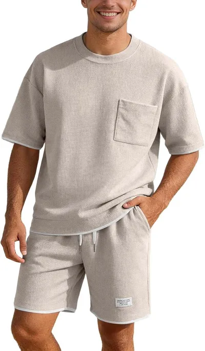 Conjunto de camiseta y pantalón corto para hombre Genérico 2026