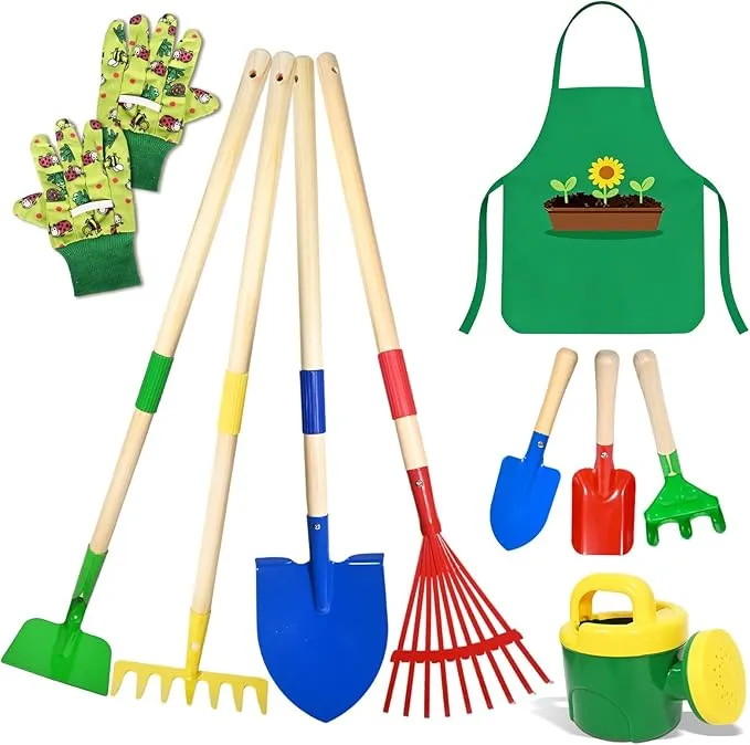 Kit Jardineria Niños, 10pcs Herramientas Jardin Set