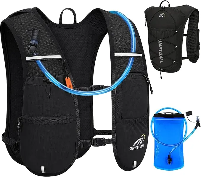 Onetoall Chaleco de Running y Senderismo con Bolsa de Hidratación 2L