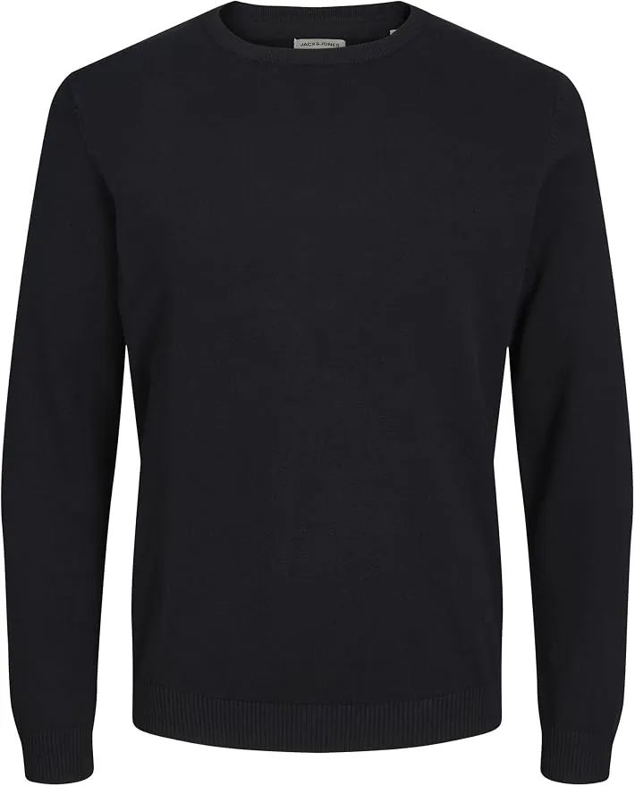 Jersey JACK & JONES Negro de Punto Cuello Redondo para Hombre