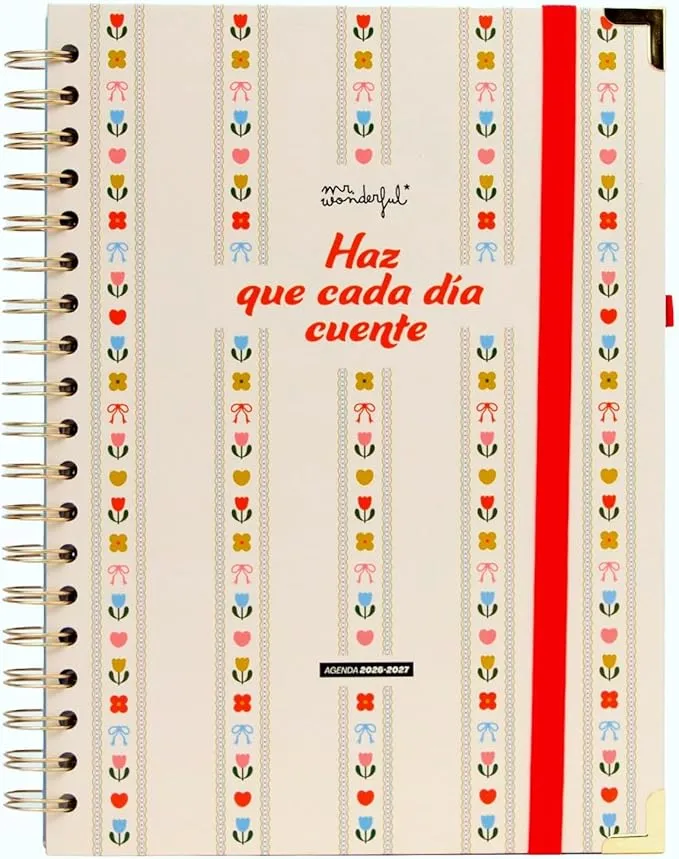Mr. Wonderful Agenda Escolar 2026-2027 Semanal Extragrande con Pegatinas