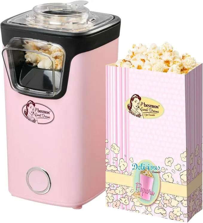 Bestron Palomitero Turbo de Aire Caliente 'Sweet Dreams' - Rosa