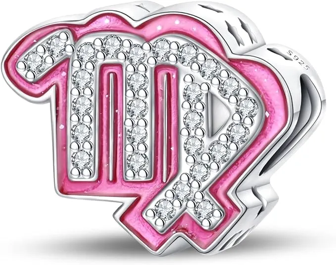 LIGHTDOG Charms de Plata 925 del Zodíaco para Pulseras Europeas y Pandora