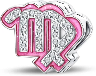 LIGHTDOG Charms de Plata 925 del Zodíaco para Pulseras Europeas y Pandora