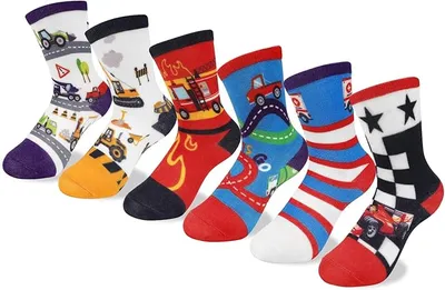 Queenshin 6 Pares Calcetines Niño Infantiles
