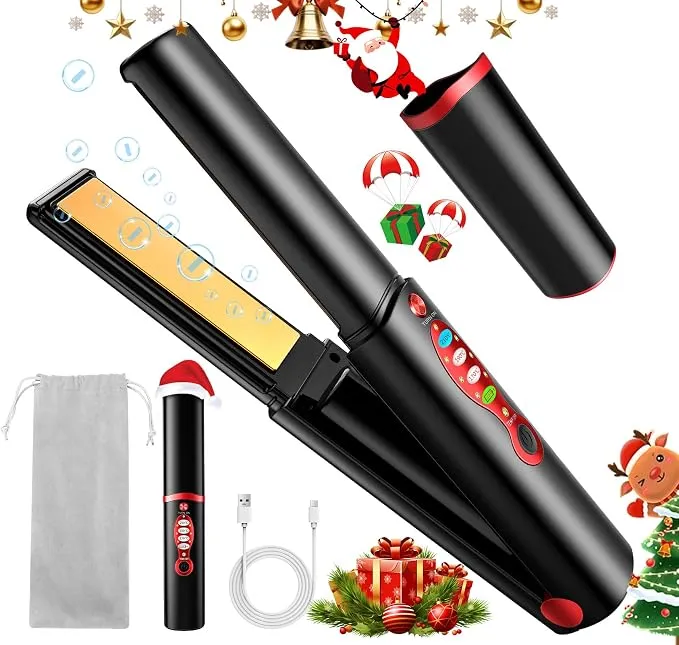 Mini Plancha y Rizador Inalámbrico de Titanio Portátil USB