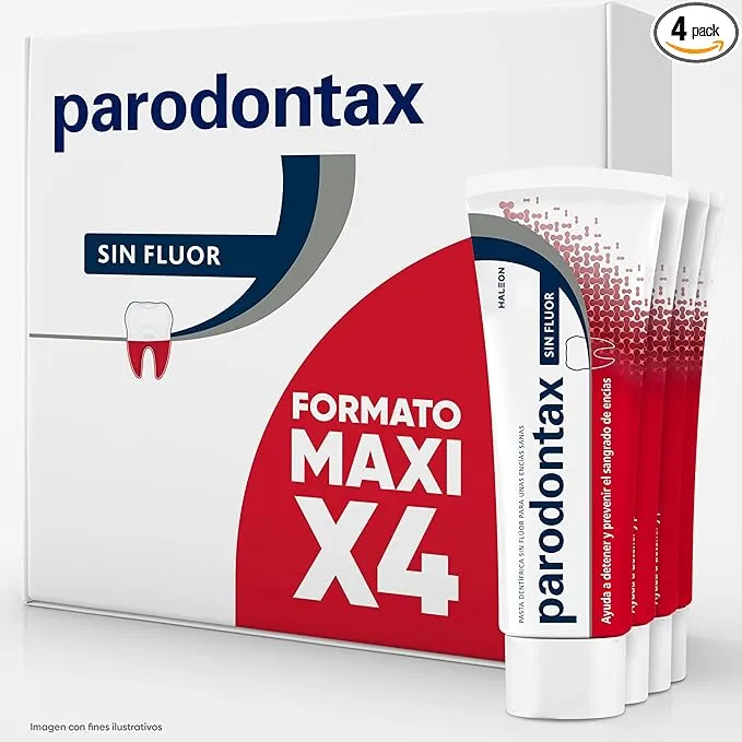 Pack 4 Pastas Dentales Parodontax Sin FlĂșor 75ml - Cuidado de EncĂas Sanas