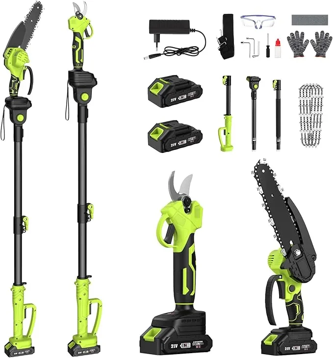 Kit de Tijeras de Podar Telescópicas y Motosierra Telescópica