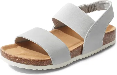 DREAM PAIRS Sandalia Planas de Mujer Comodos Planta Blanda para Verano GRIS SDPW2202W-E Talla 39 (EUR)
