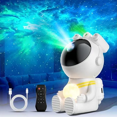 Proyector Astronauta 360 con Efectos Galaxia y Lámpara Lunar