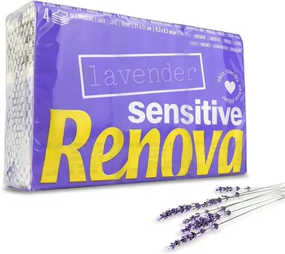 RENOVA Pañuelos de Bolsillo Sensitive, 4 Capas, 6 Paquetes, Lavanda