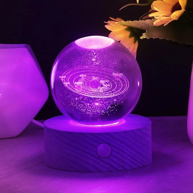 Lámpara 3D Solar HOTUT con Base LED Recargable