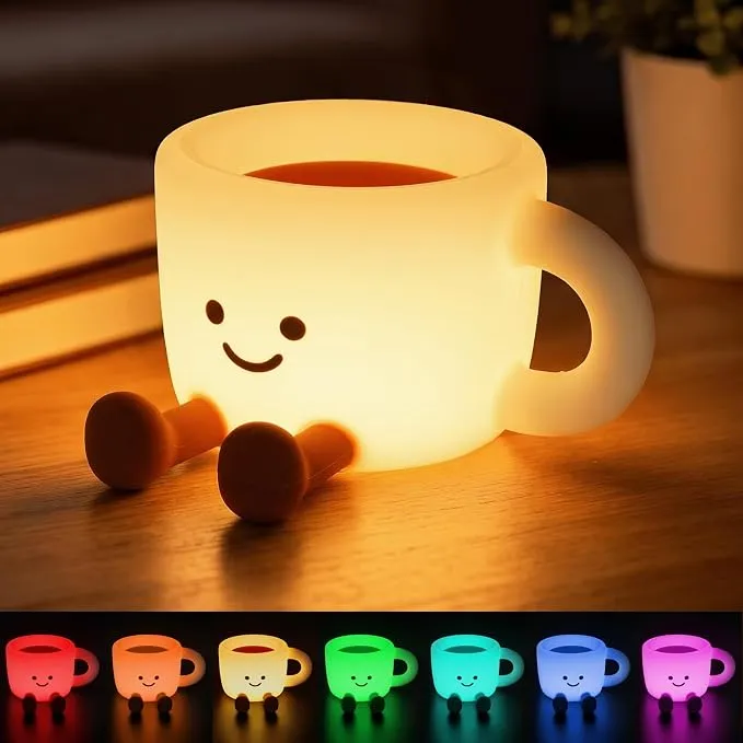 Lámpara Nocturna Infantil AUAUY con 7 Colores y Temporizador