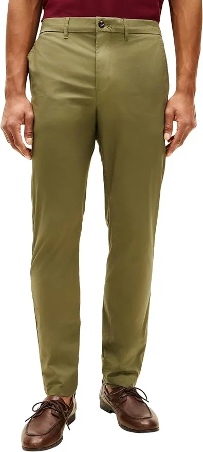 Pantalón Chino Tommy Hilfiger Hombre Harlem Poplin Tapered Fit Verde
