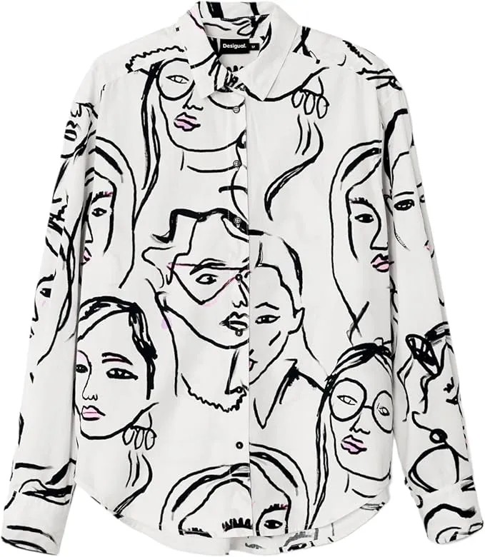 Desigual Camiseta de Manga Larga para Mujer Blouse
