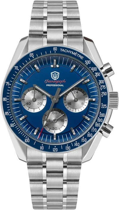 watchdives WD1860 WD1861 WD1863 Reloj de Pulsera Cronógrafo Hombre Japón VK63 Relojes Deportivos Cuarzo 40mm Burbuja Cristal Zafiro 100M Buceo