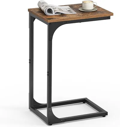 VASAGLE LET350B01 Mesa auxiliar en forma de C
