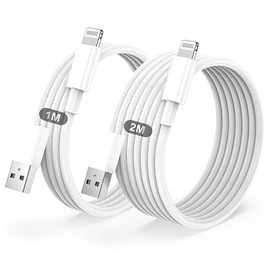 BSTOEM Cable Cargador iPhone Carga Rápida Certificado MFi 1M+2M