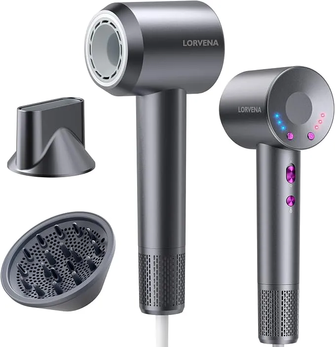 Secador de Pelo Profesional LORVENA Iónico 160.000 RPM Secado Rápido 1600W