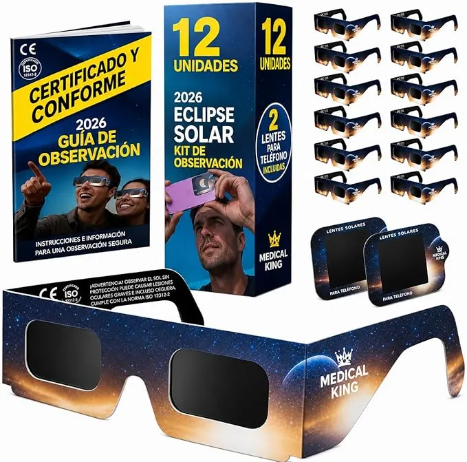Gafas Eclipse Solar Homologadas Paquete de 12