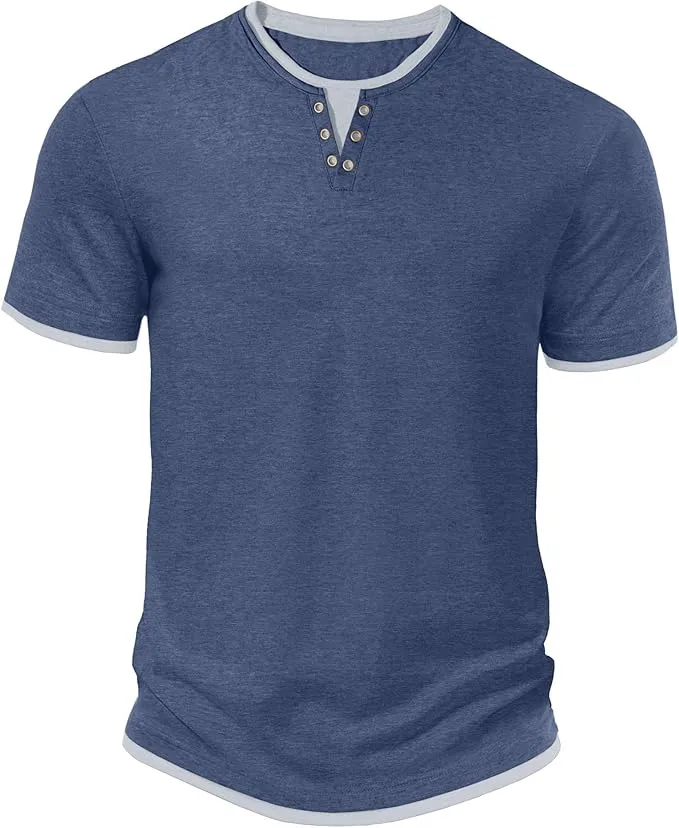 Hisir Camiseta de Verano para Hombre: Estilo Casual y Bloques de Color
