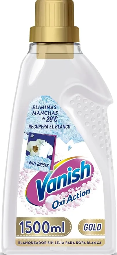 Vanish Oxi Advance Quitamanchas y blanqueador para ropa blanca, sin lejía, aroma rosa, gel 1500 ml