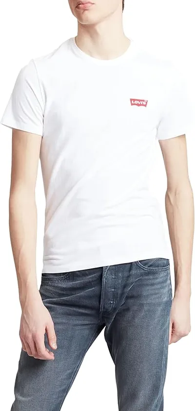 LEVI STRAUSS -CO Camiseta Hombre Levis 2pk Crewneck Graphic White Grey L