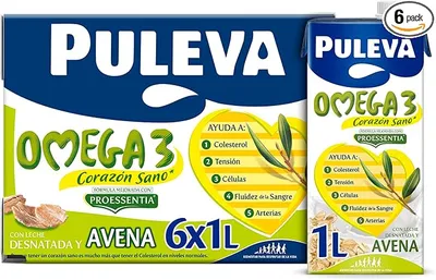 Puleva Omega 3 Leche con Avena - Pack 6 x 1Lt