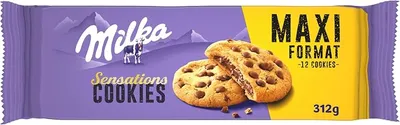 Milka Sensations Galleta Cookie con Pepitas de Chocolate con Leche, 312g