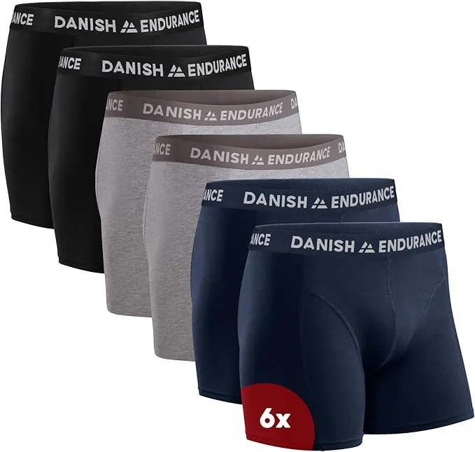DANISH ENDURANCE Calzoncillos Hombre Boxer Algodon Premium, Pack de 6